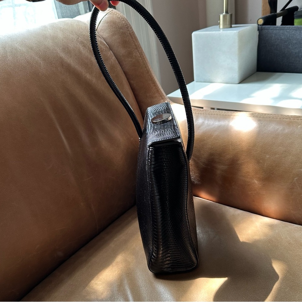 Little Liffner MADAME MADEMOISELLE black Lizard LEATHER SMALL MINI BAG PURSE - Picture 10 of 14